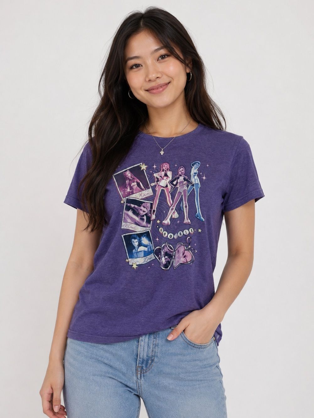 K-pop Demon Hunters Netflix Purple Graphic Short Sleeve Tee